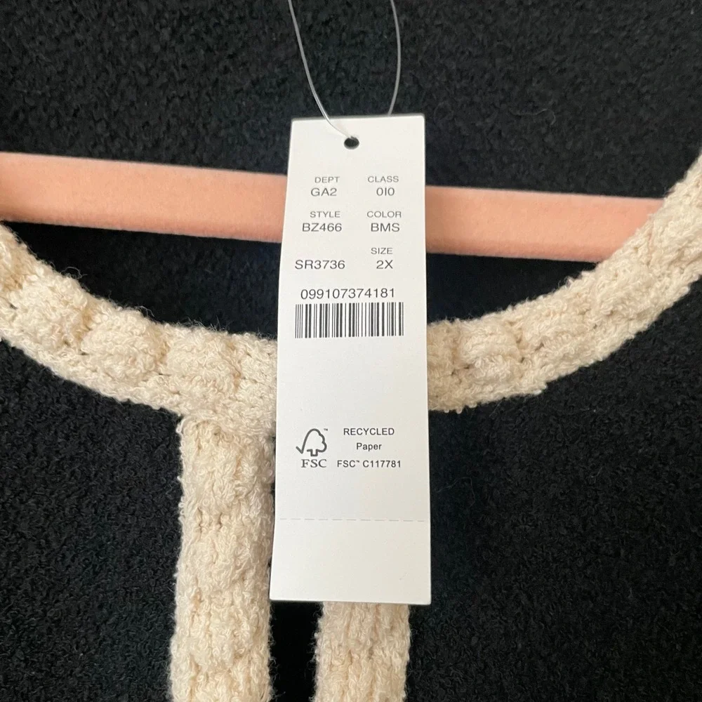 J. Crew Sweater Womens 2X Navy Cream‎ Odette Lady Jacket Striped Boucle Preppy
